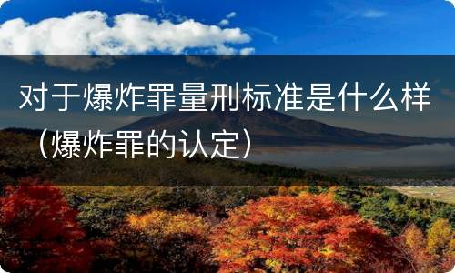 对于爆炸罪量刑标准是什么样（爆炸罪的认定）
