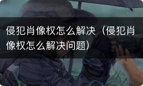 侵犯肖像权怎么解决（侵犯肖像权怎么解决问题）