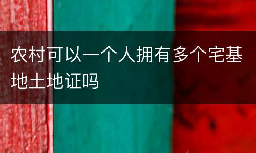 农村可以一个人拥有多个宅基地土地证吗