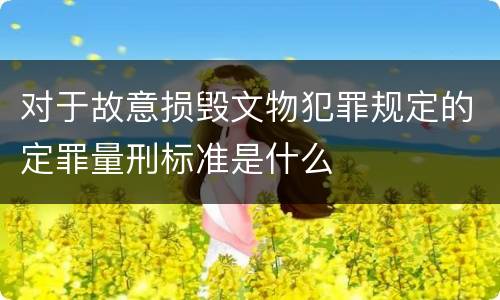 对于故意损毁文物犯罪规定的定罪量刑标准是什么