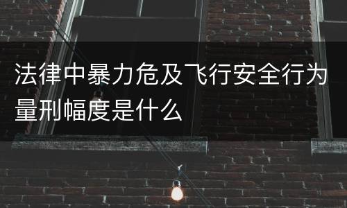法律中暴力危及飞行安全行为量刑幅度是什么