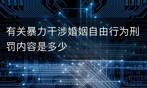 有关暴力干涉婚姻自由行为刑罚内容是多少
