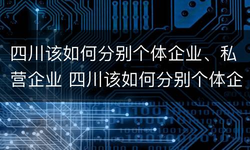 四川该如何分别个体企业、私营企业 四川该如何分别个体企业,私营企业