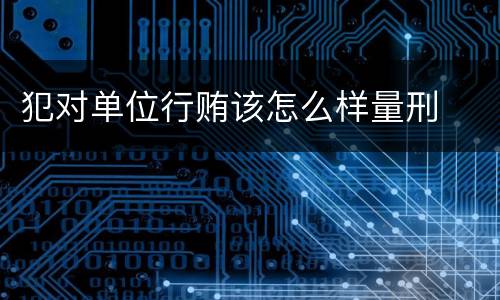 犯对单位行贿该怎么样量刑