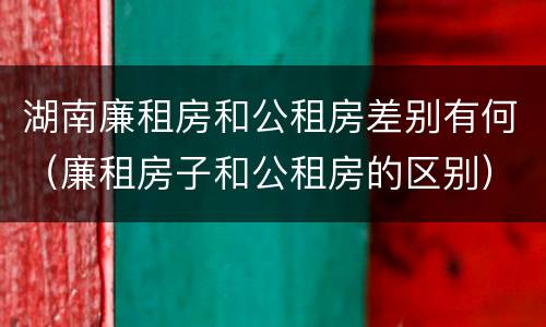 湖南廉租房和公租房差别有何（廉租房子和公租房的区别）