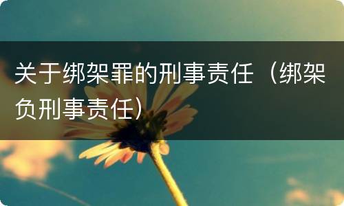 关于绑架罪的刑事责任（绑架负刑事责任）