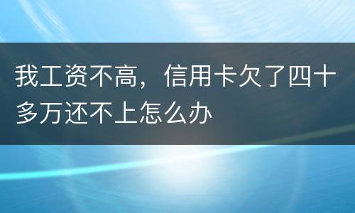 我工资不高，信用卡欠了四十多万还不上怎么办