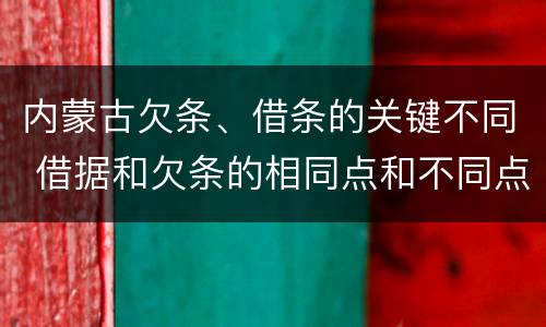 内蒙古欠条、借条的关键不同 借据和欠条的相同点和不同点