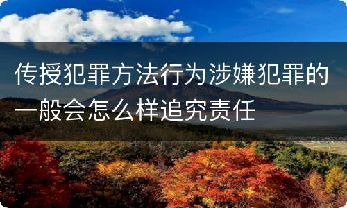 传授犯罪方法行为涉嫌犯罪的一般会怎么样追究责任