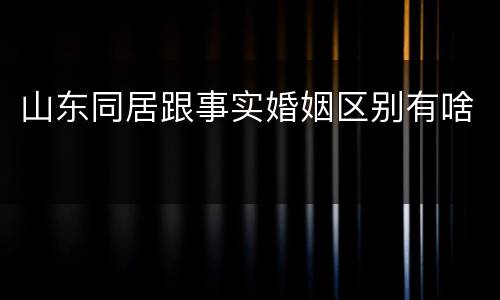 山东同居跟事实婚姻区别有啥