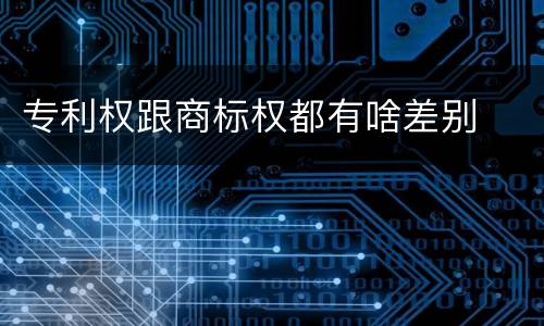 专利权跟商标权都有啥差别