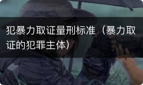 犯暴力取证量刑标准（暴力取证的犯罪主体）