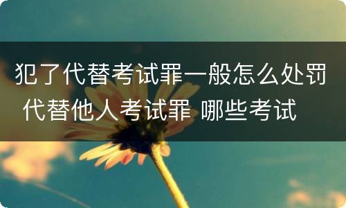 犯了代替考试罪一般怎么处罚 代替他人考试罪 哪些考试