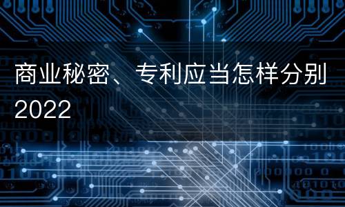 商业秘密、专利应当怎样分别2022