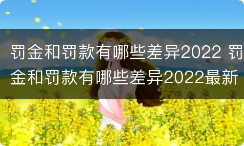 罚金和罚款有哪些差异2022 罚金和罚款有哪些差异2022最新