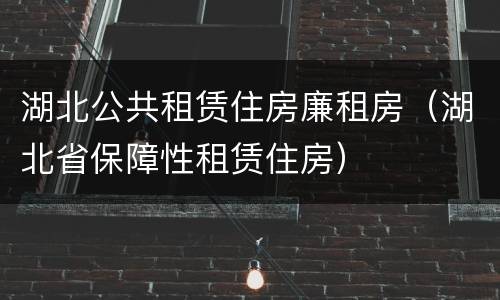 湖北公共租赁住房廉租房（湖北省保障性租赁住房）