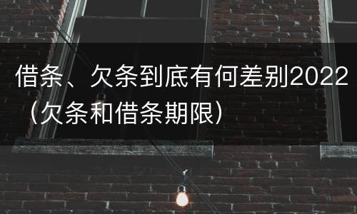 借条、欠条到底有何差别2022（欠条和借条期限）