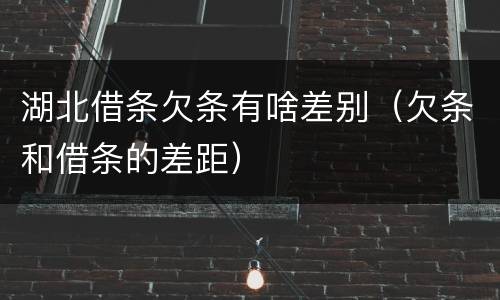 湖北借条欠条有啥差别（欠条和借条的差距）