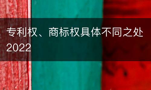 专利权、商标权具体不同之处2022