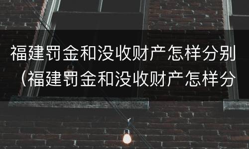 福建罚金和没收财产怎样分别（福建罚金和没收财产怎样分别处理）