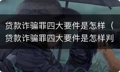 贷款诈骗罪四大要件是怎样（贷款诈骗罪四大要件是怎样判刑的）