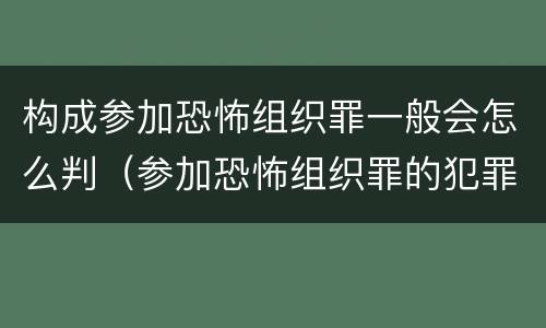 构成参加恐怖组织罪一般会怎么判（参加恐怖组织罪的犯罪对象）