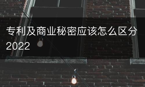 专利及商业秘密应该怎么区分2022
