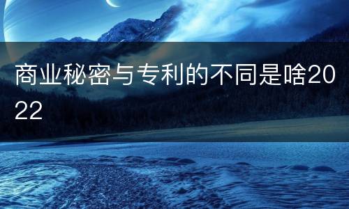 商业秘密与专利的不同是啥2022