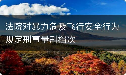 法院对暴力危及飞行安全行为规定刑事量刑档次
