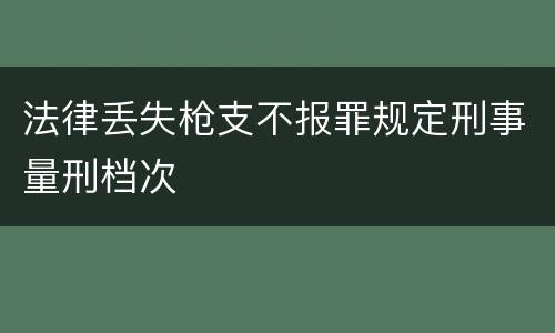 法律丢失枪支不报罪规定刑事量刑档次