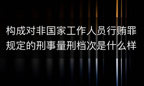 构成对非国家工作人员行贿罪规定的刑事量刑档次是什么样的
