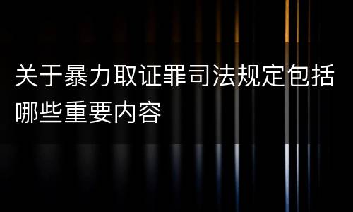 关于暴力取证罪司法规定包括哪些重要内容
