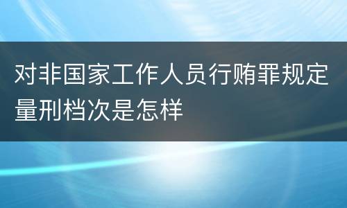 对非国家工作人员行贿罪规定量刑档次是怎样