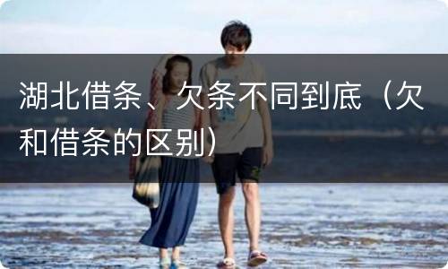 湖北借条、欠条不同到底（欠和借条的区别）