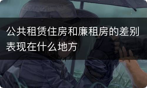 公共租赁住房和廉租房的差别表现在什么地方