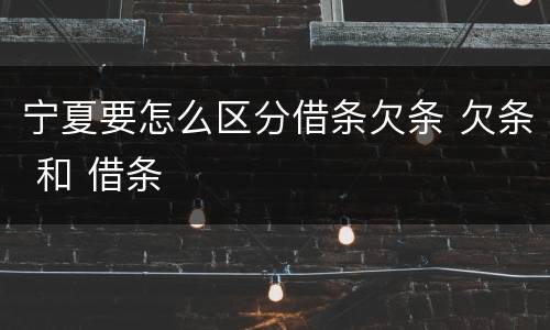 宁夏要怎么区分借条欠条 欠条 和 借条