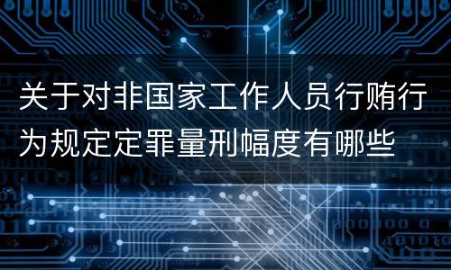 关于对非国家工作人员行贿行为规定定罪量刑幅度有哪些