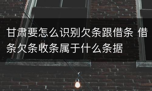 甘肃要怎么识别欠条跟借条 借条欠条收条属于什么条据