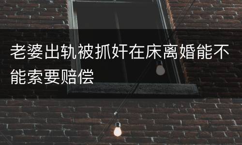 老婆出轨被抓奸在床离婚能不能索要赔偿