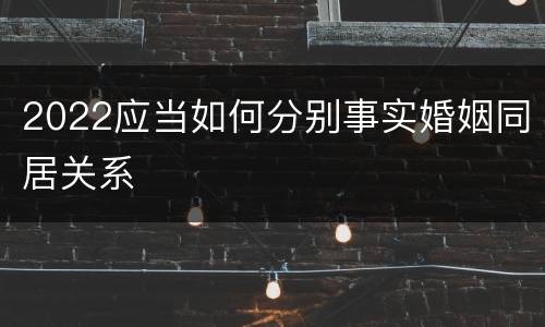 2022应当如何分别事实婚姻同居关系