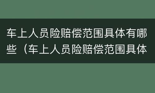 车上人员险赔偿范围具体有哪些（车上人员险赔偿范围具体有哪些项目）