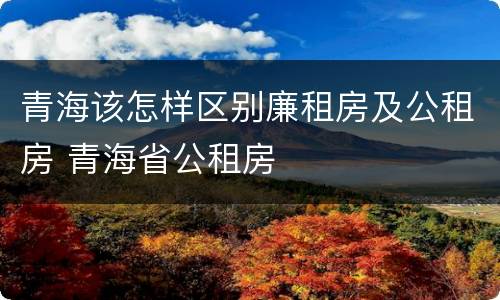 青海该怎样区别廉租房及公租房 青海省公租房