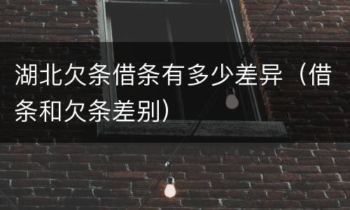 湖北欠条借条有多少差异（借条和欠条差别）