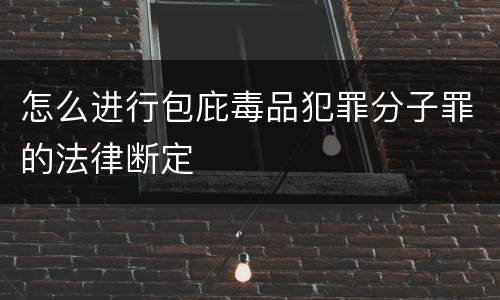 怎么进行包庇毒品犯罪分子罪的法律断定