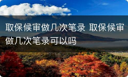 取保候审做几次笔录 取保候审做几次笔录可以吗