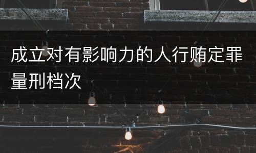 成立对有影响力的人行贿定罪量刑档次