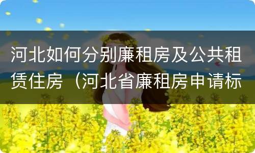 河北如何分别廉租房及公共租赁住房（河北省廉租房申请标准）