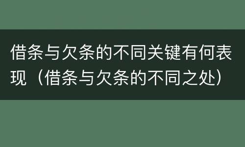 借条与欠条的不同关键有何表现（借条与欠条的不同之处）