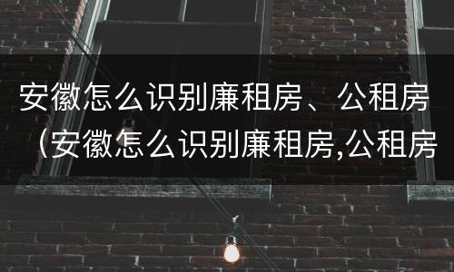 安徽怎么识别廉租房、公租房（安徽怎么识别廉租房,公租房在哪里）