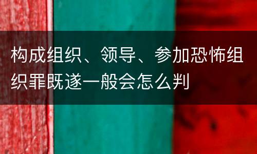 构成组织、领导、参加恐怖组织罪既遂一般会怎么判